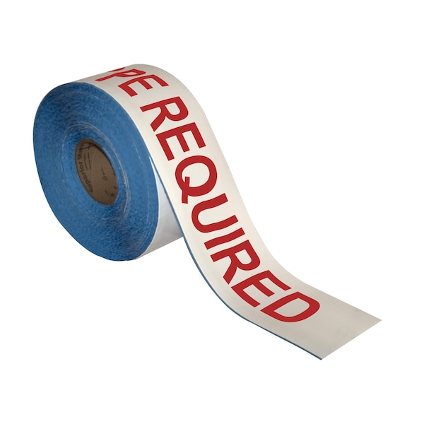 Superior Mark Floor Marking Message Tape, 4in x 100Ft , PPE REQUIRED IN